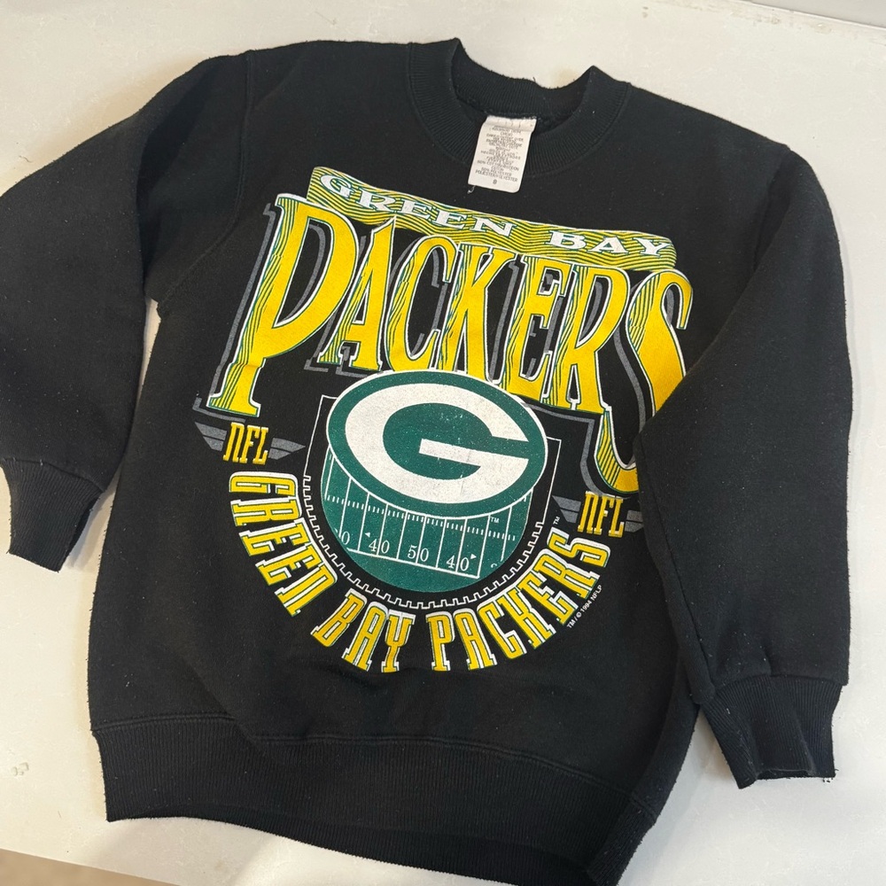 Vintage Kids Green Bay Packers Black Sweater
